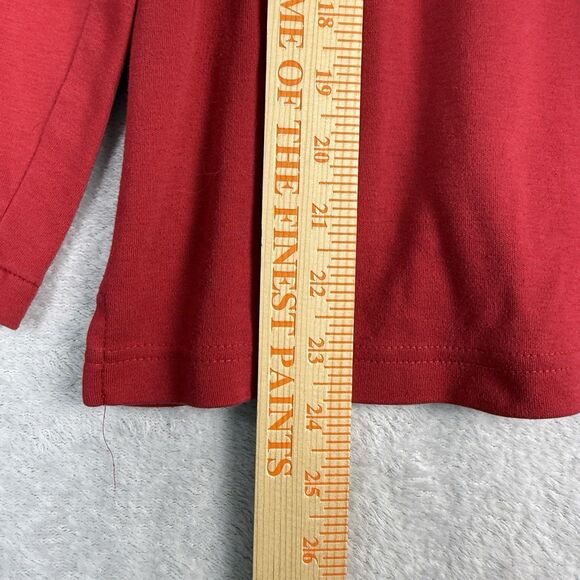 Vtg Christmas Long Sleeve Shirt Women Medium Red Snowman Embroidered Holiday 90s - Picture 5 of 9